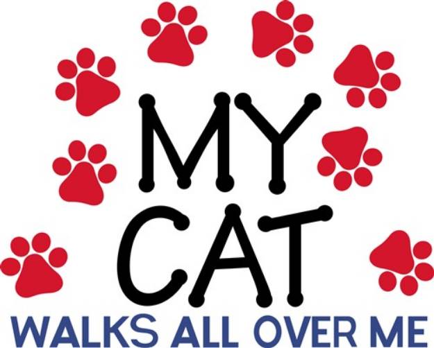 Picture of Cat Walks Paws SVG File