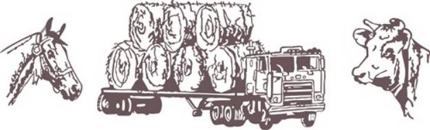 Picture of Hay Trucking Outline SVG File