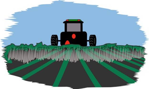 Picture of Tractor Plowing Fields SVG File