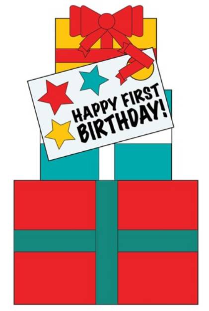 Picture of Happy First Birthday SVG File