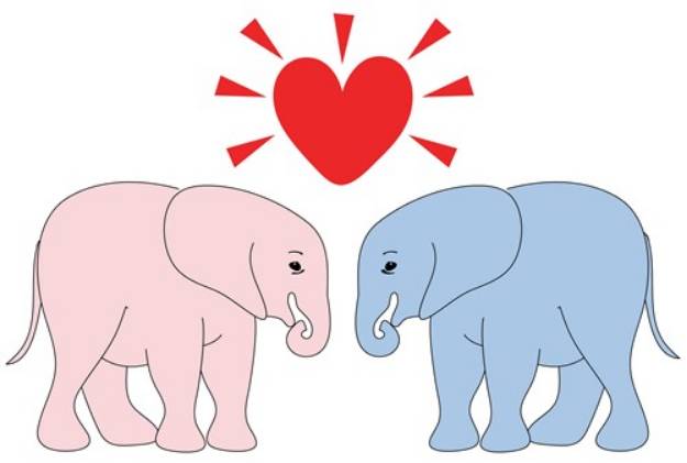 Picture of Valentine Elephants SVG File