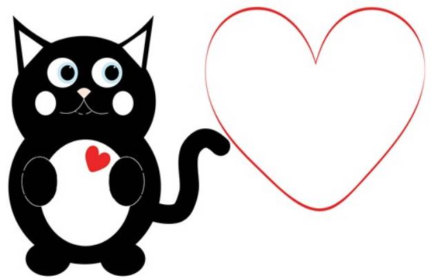 Picture of Valentine Cat SVG File