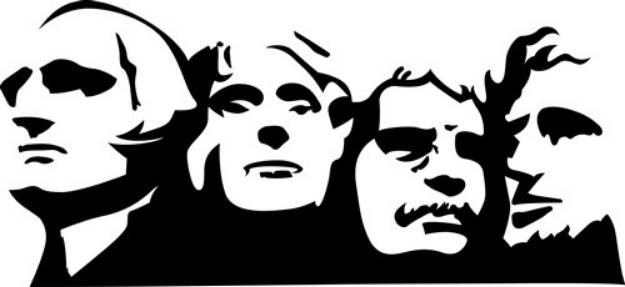 Picture of Mount Rushmore Outline SVG File