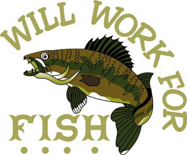 Picture of Will Work For Fish SVG File
