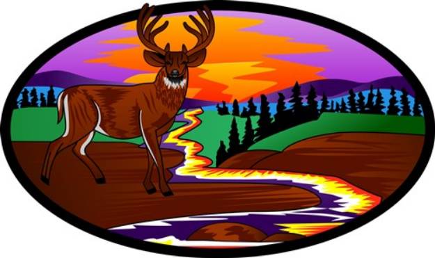 Picture of Deer Sunset  SVG File