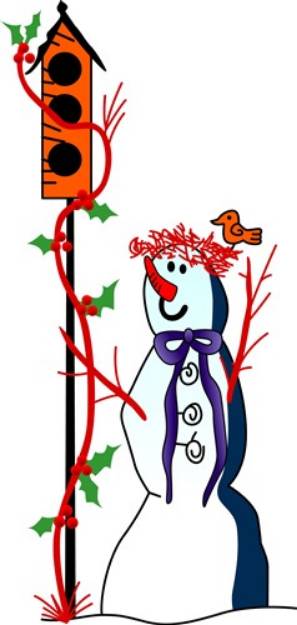 Picture of Birdhouse Snowman SVG File