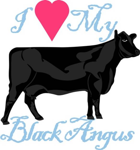 Picture of I Love My Black Angus SVG File