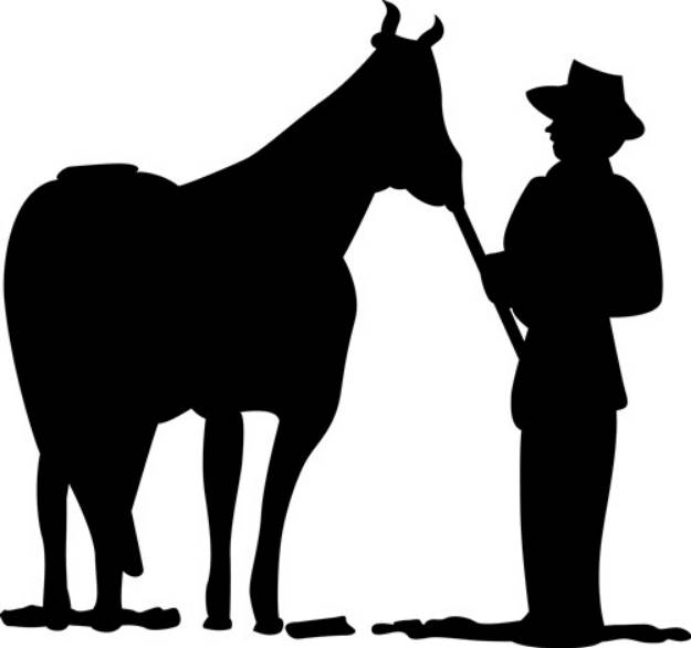Picture of Horse & Man Silhouette SVG File