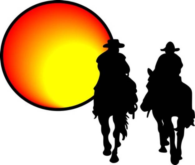 Picture of Riding Into Sunset SVG File