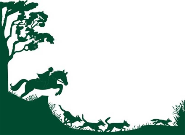 Picture of Fox Hunting Silhouette SVG File