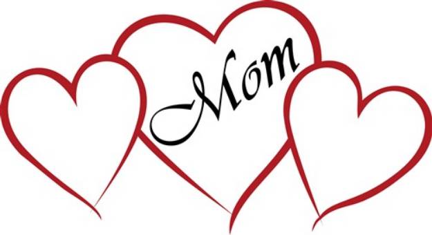 Picture of Mom Hearts Outline SVG File