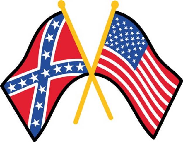 Picture of Confederate And American Flag SVG File