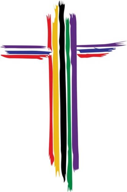 Picture of Rainbow Cross SVG File