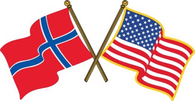 Picture of Norwegian American Flags SVG File