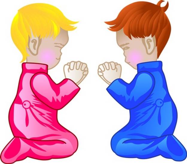Picture of Little Boy & Girl Praying SVG File