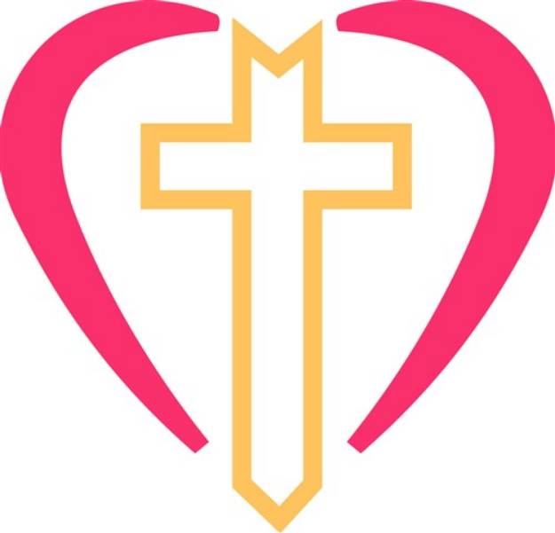 Picture of Cross In Heart SVG File