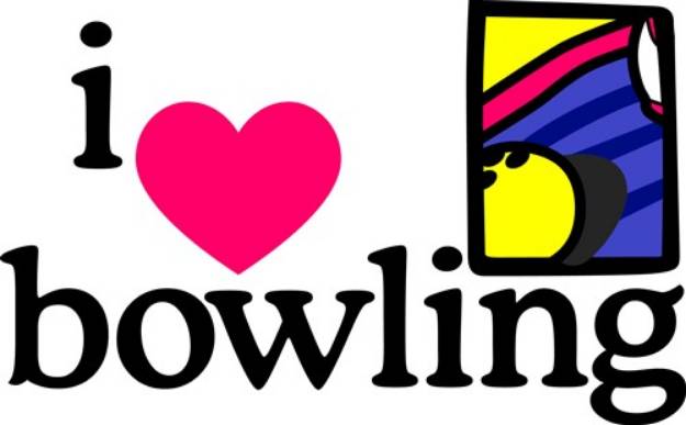 Picture of I Love Bowling SVG File