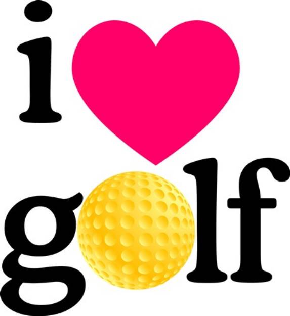 Picture of I Love Golf SVG File
