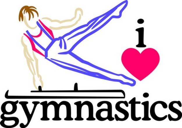 Picture of I Love Gymnastics SVG File