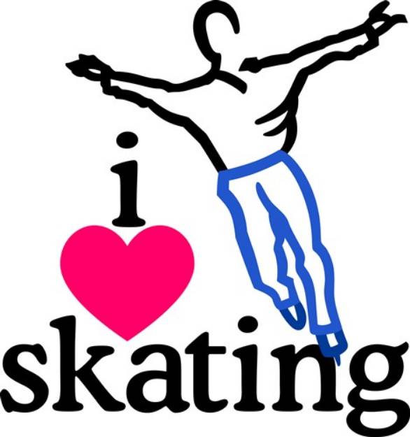 Picture of I Love Skating/Skater SVG File