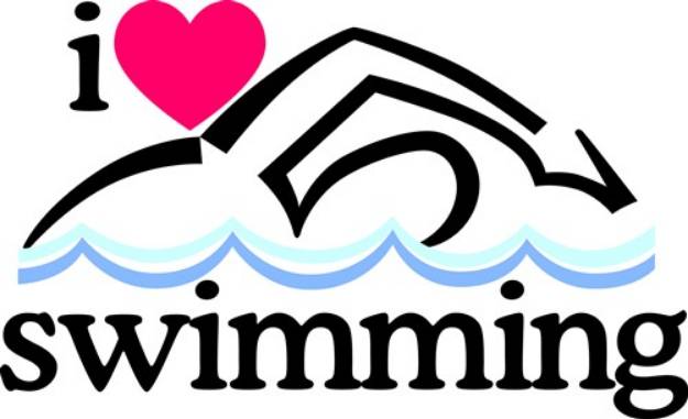 Picture of I Love Swimming/Swimmer SVG File