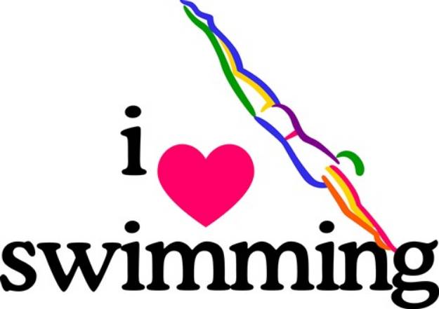 Picture of I Love Swimming SVG File