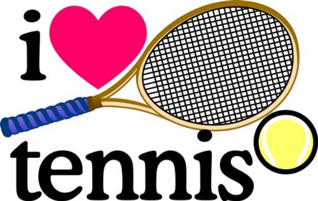 Picture of I Love Tennis SVG File