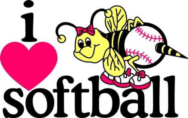 Picture of I Love Softball/Bee SVG File