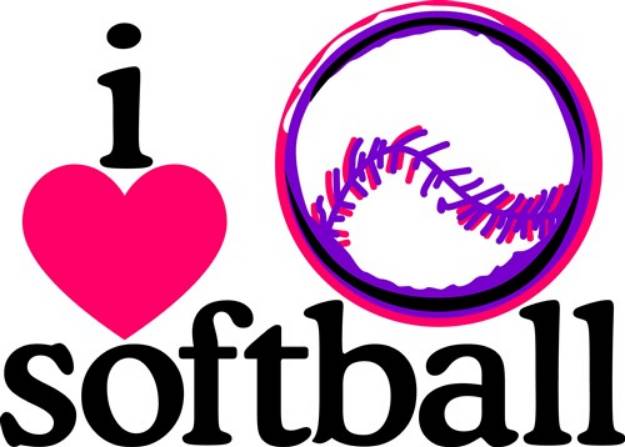 Picture of I Love Softball/Ball SVG File