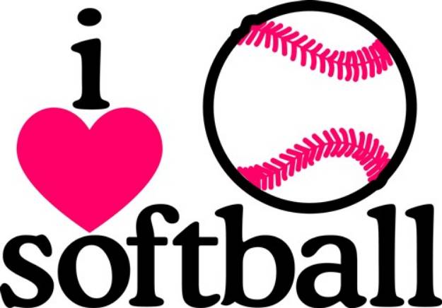Picture of I Love Softball SVG File