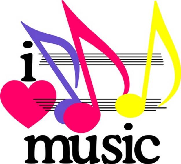 Picture of I Love Music/Notes SVG File