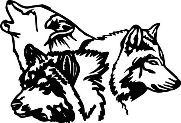 Picture of Wolf Pack Outline SVG File