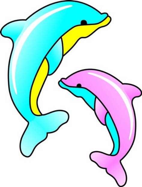 Picture of Two Dolphins SVG File