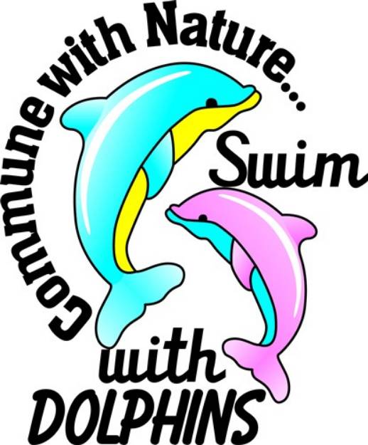 Picture of Swim With Dolphins SVG File