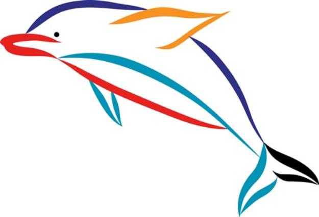 Picture of Multicolor Dolphin SVG File
