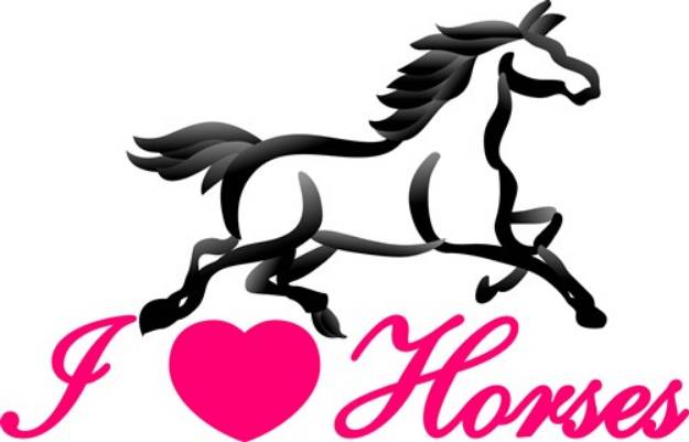 Picture of I Love Horses SVG File
