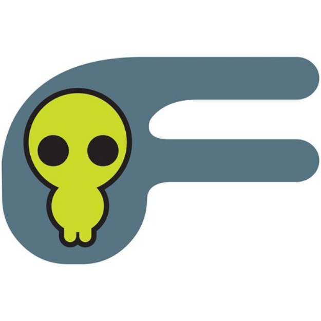 Picture of Space Alien Uppercase F SVG File