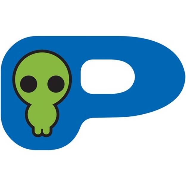 Picture of Space Alien Uppercase P SVG File