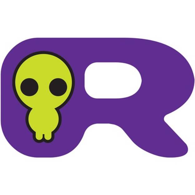 Picture of Space Alien Uppercase R SVG File