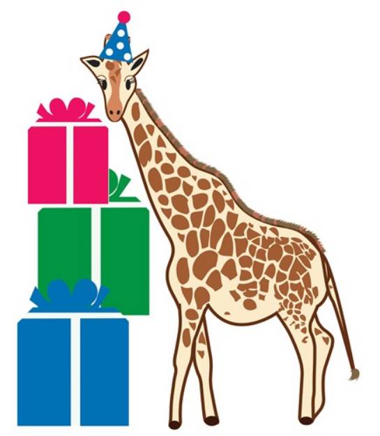 Picture of Birthday Giraffe SVG File
