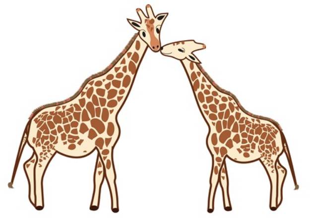 Picture of Two Giraffes SVG File