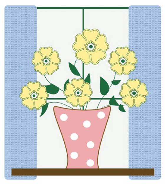 Picture of Flowers in Window SVG File