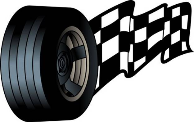 Picture of Tire with Flag SVG File