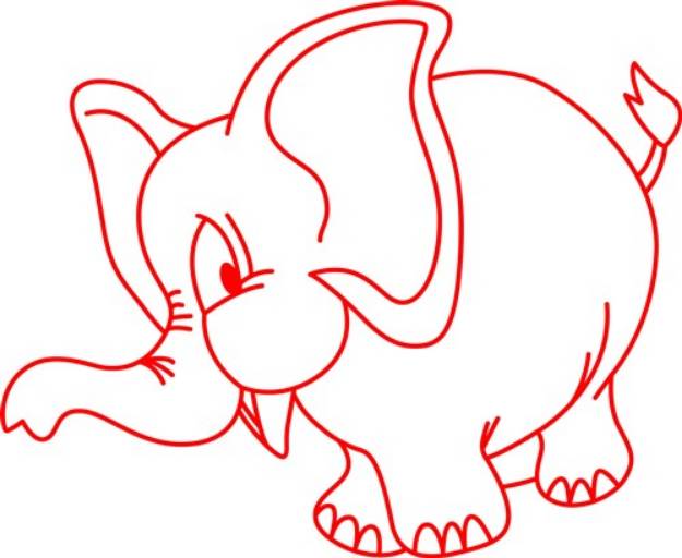 Picture of Elephant Outline SVG File