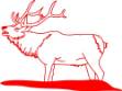 Picture of Elk Redwork SVG File