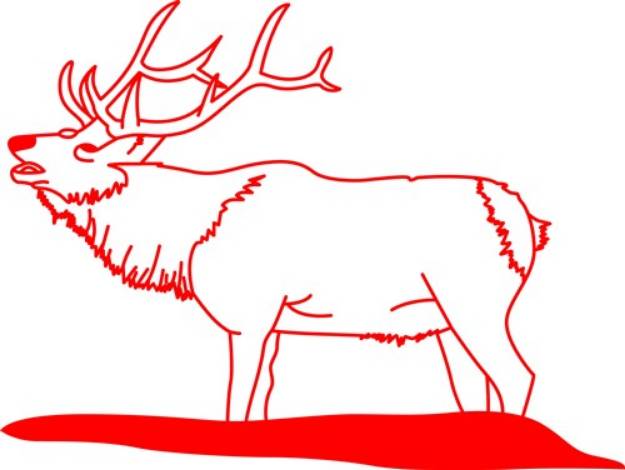Picture of Elk Redwork SVG File