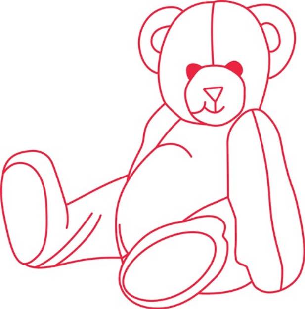 Picture of Teddy Bear Redwork SVG File