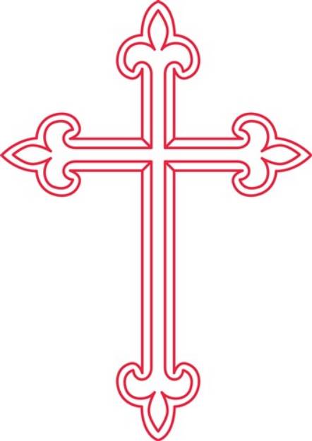 Picture of Ornamental Cross Redwork SVG File