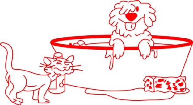 Picture of Dog Bath SVG File