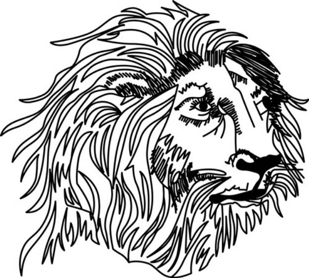 Picture of Lion Head Redwork SVG File